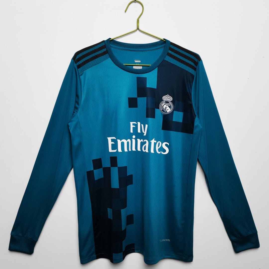 2017-20018 Maillot Retro Real Madrid Third Manches Longues