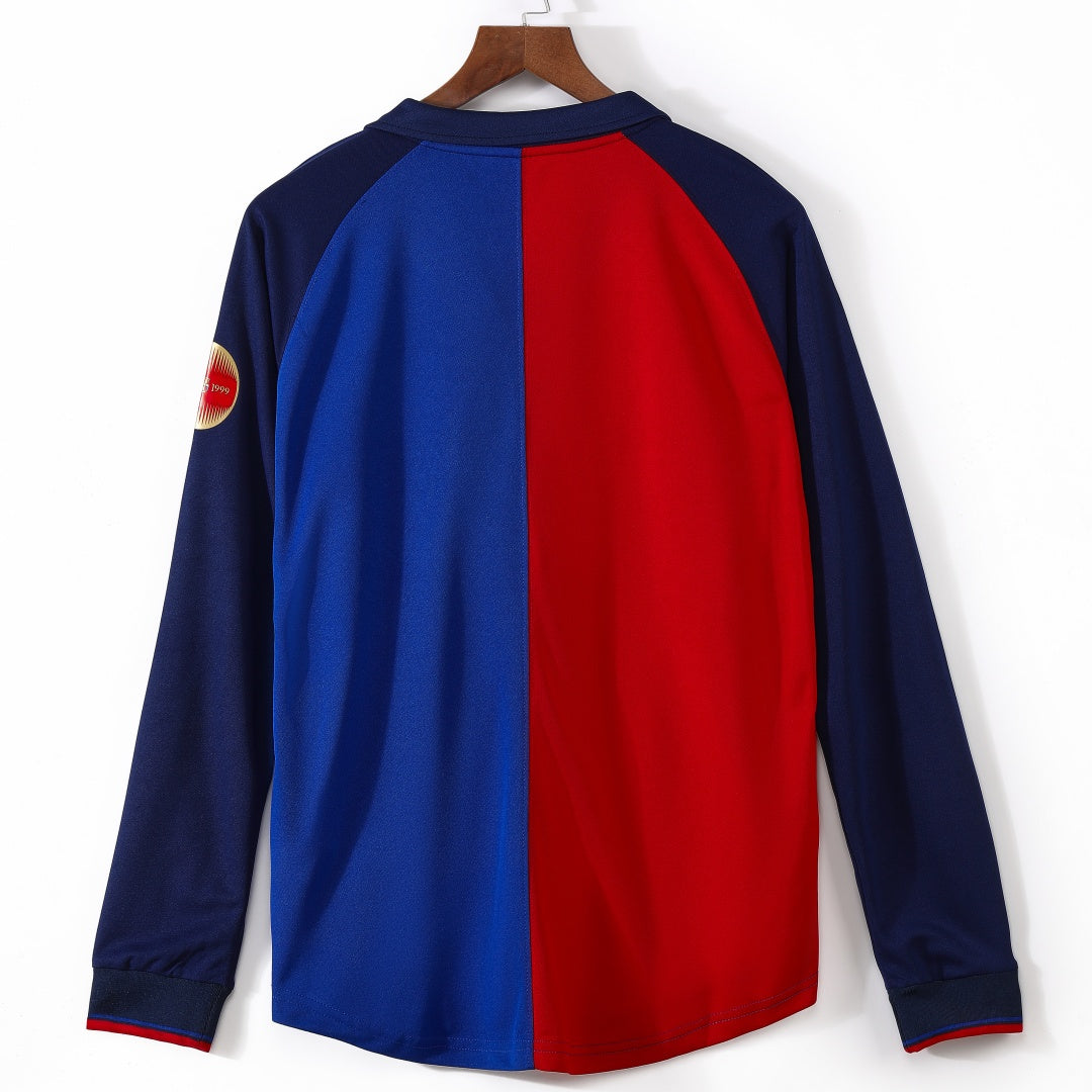 1999-2000 Maillot Barcelone Domicile Rétro Manches Longues
