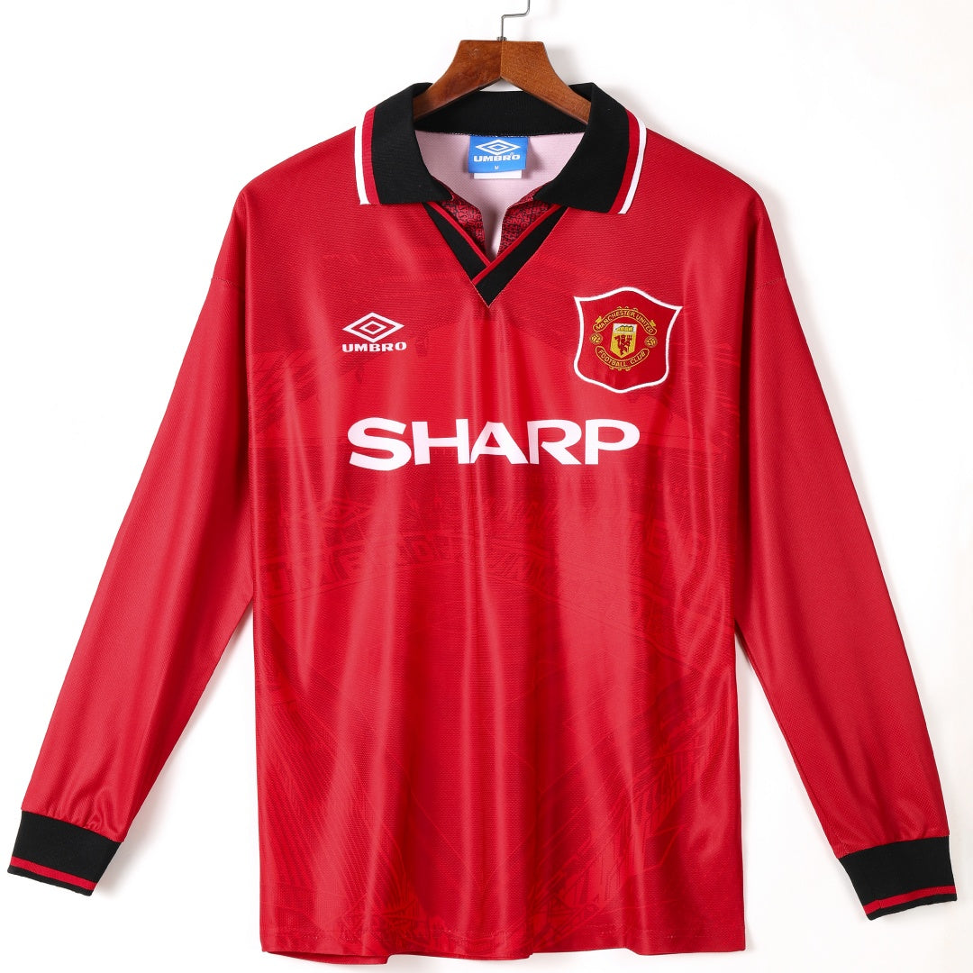 1994-1996 Manchester United Domicile maillot Retro Manches Longues