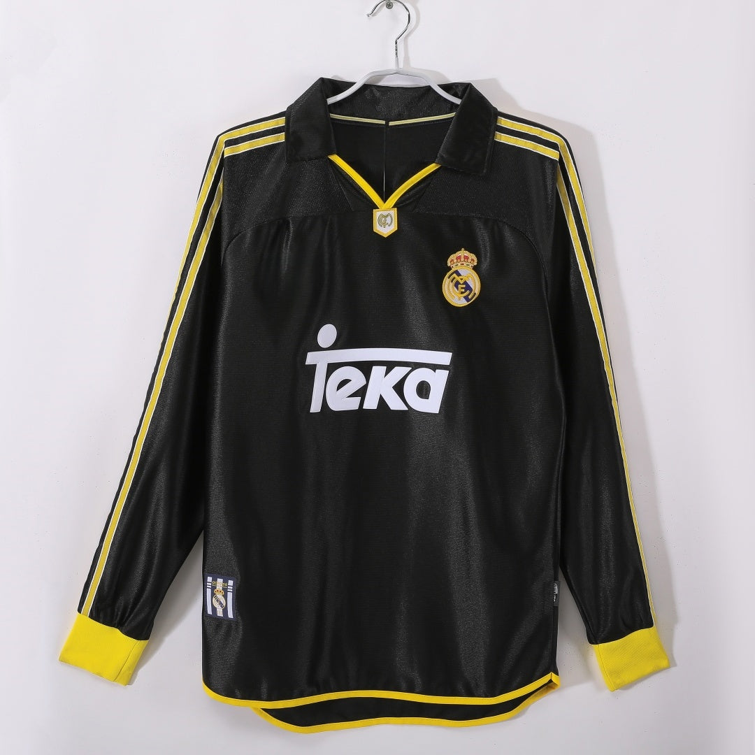 1999-2001 Maillot Retro Real Madrid Extérieur Manches Longues