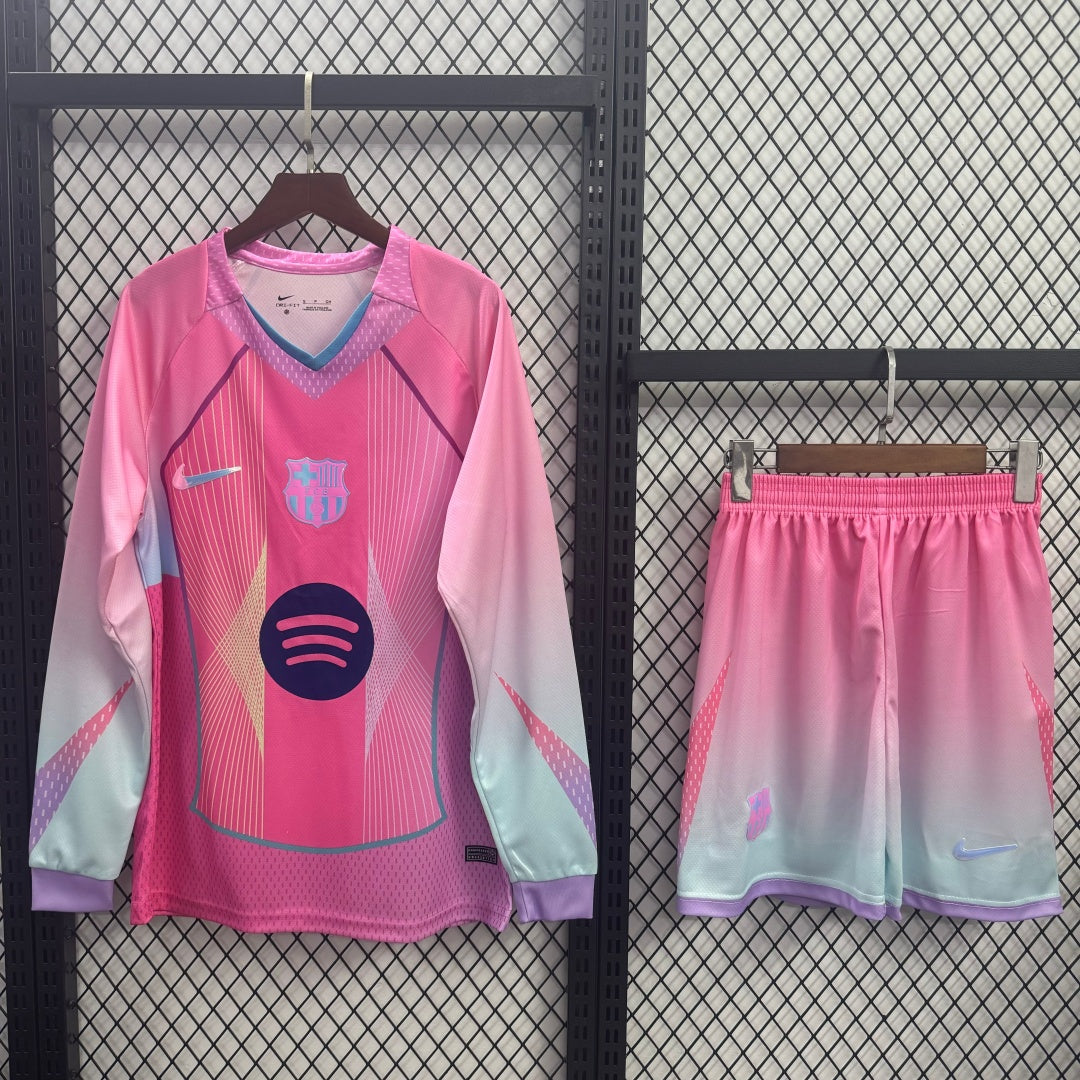 Ensemble 25/26 Barcelone rose Adult Manches Longues