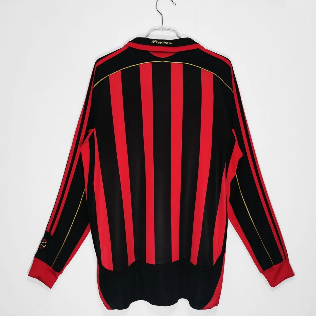 2006-2007 Maillot AC Milan Domicile Rétro Manches Longues