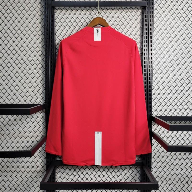 Manchester United maillot Domicile Rétro Manches Longues 2007 2008 - L'Univers du Maillot