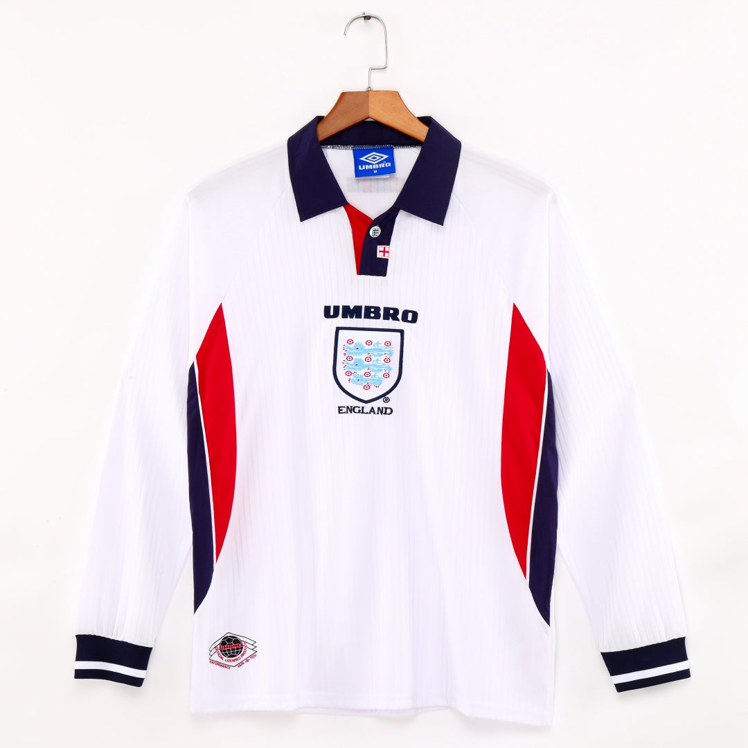 1998 Maillot Angleterre Domicile Retro Manches Longues
