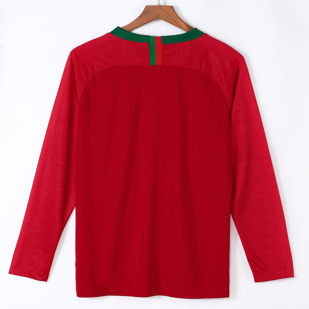 2018 Portugal Domicile maillot Retro Manches Longues