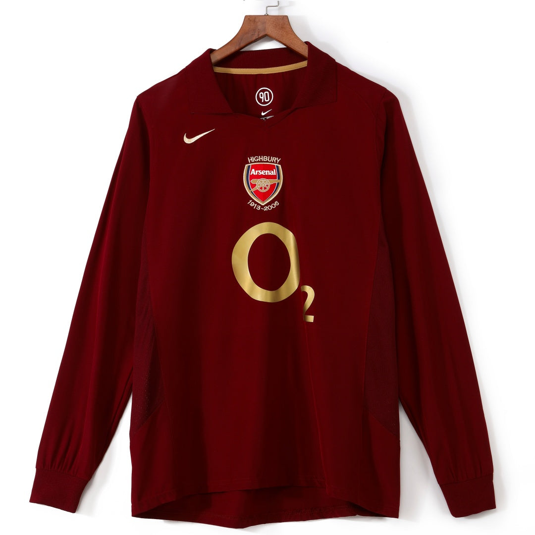 2005-2006 Maillot Arsenal Domicile Retro Manches Longues