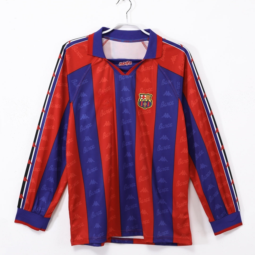 1995-1997 Maillot Barcelone Domicile Rétro Manches Longues