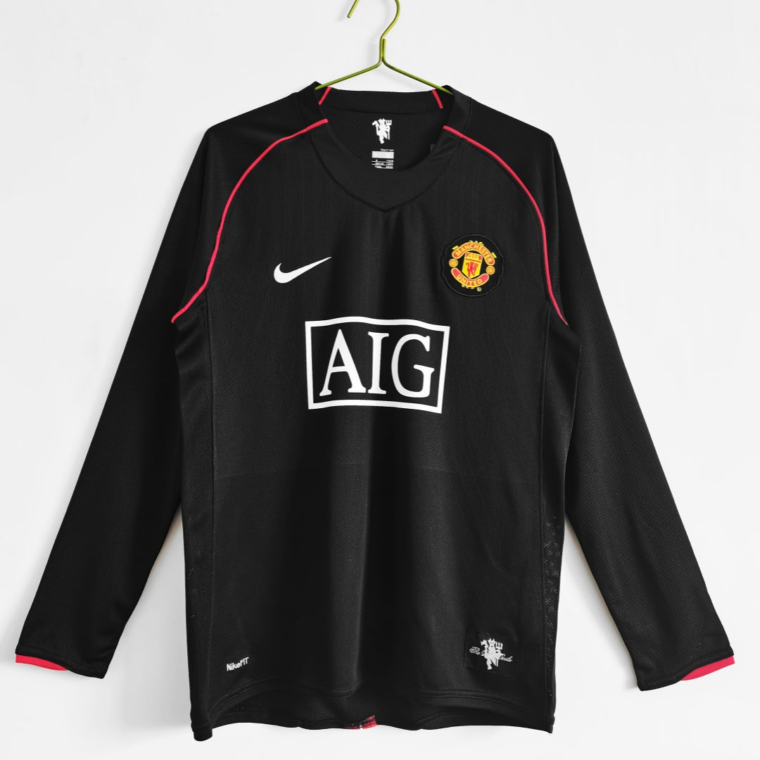 Manchester United maillot extérieur Rétro Manches Longues 2007 2008