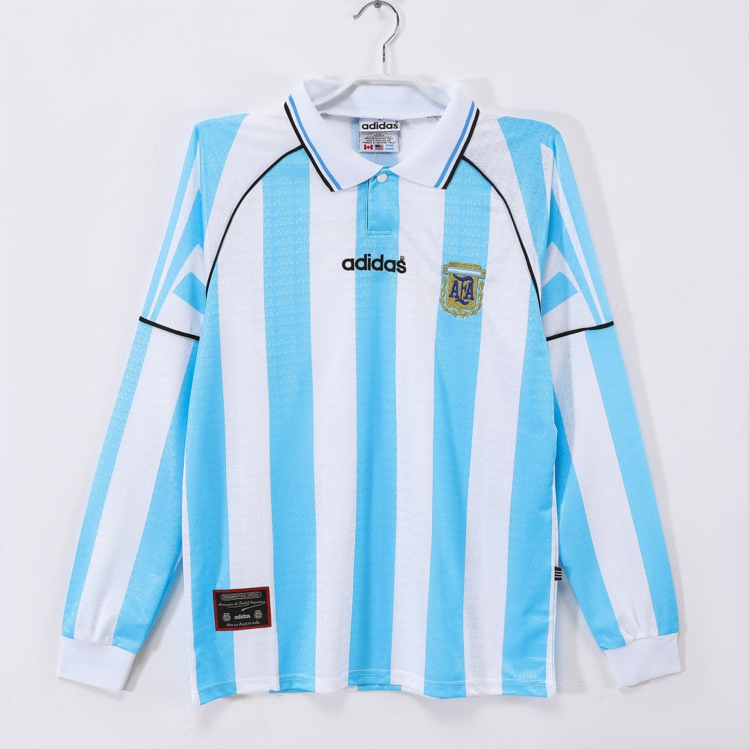 1998-1997 Maillot Argentine Domicile Rétro Manches Longues