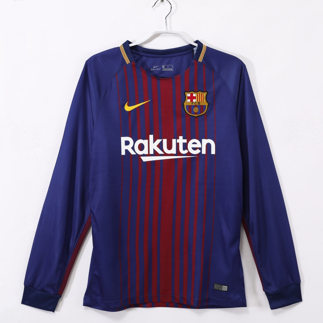 2017-2018 Maillot Barcelone Domicile Rétro Manches Longues