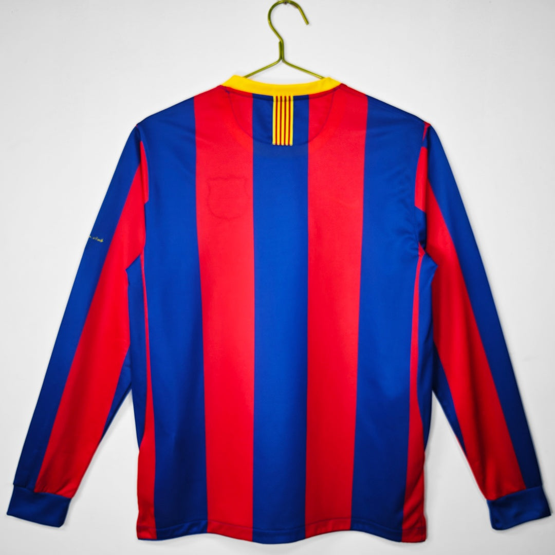 2010-2011 Maillot Barcelone Domicile Rétro Manches Longues