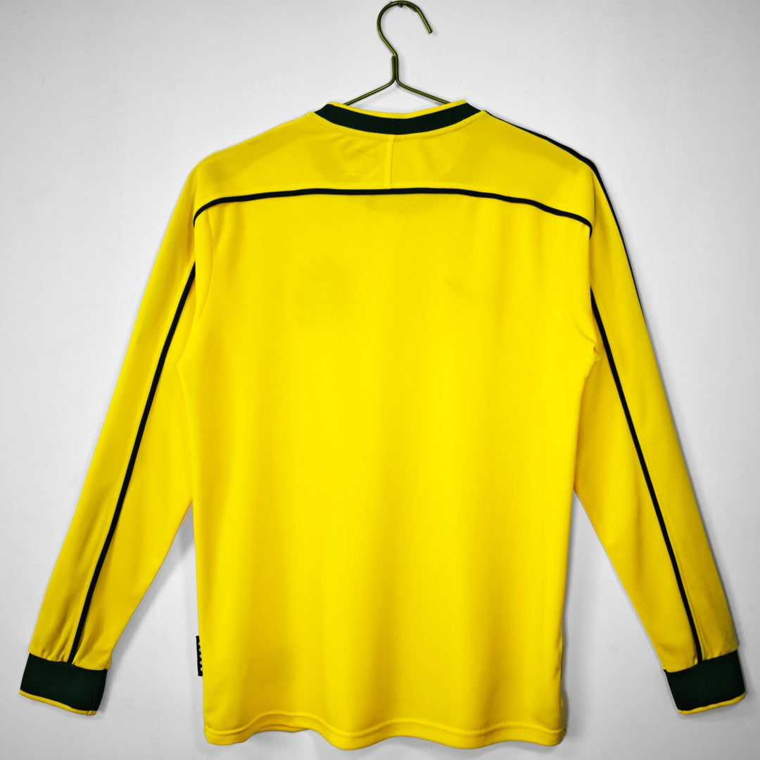 1998 Maillot Brésil Domicile Rétro Manches Longues