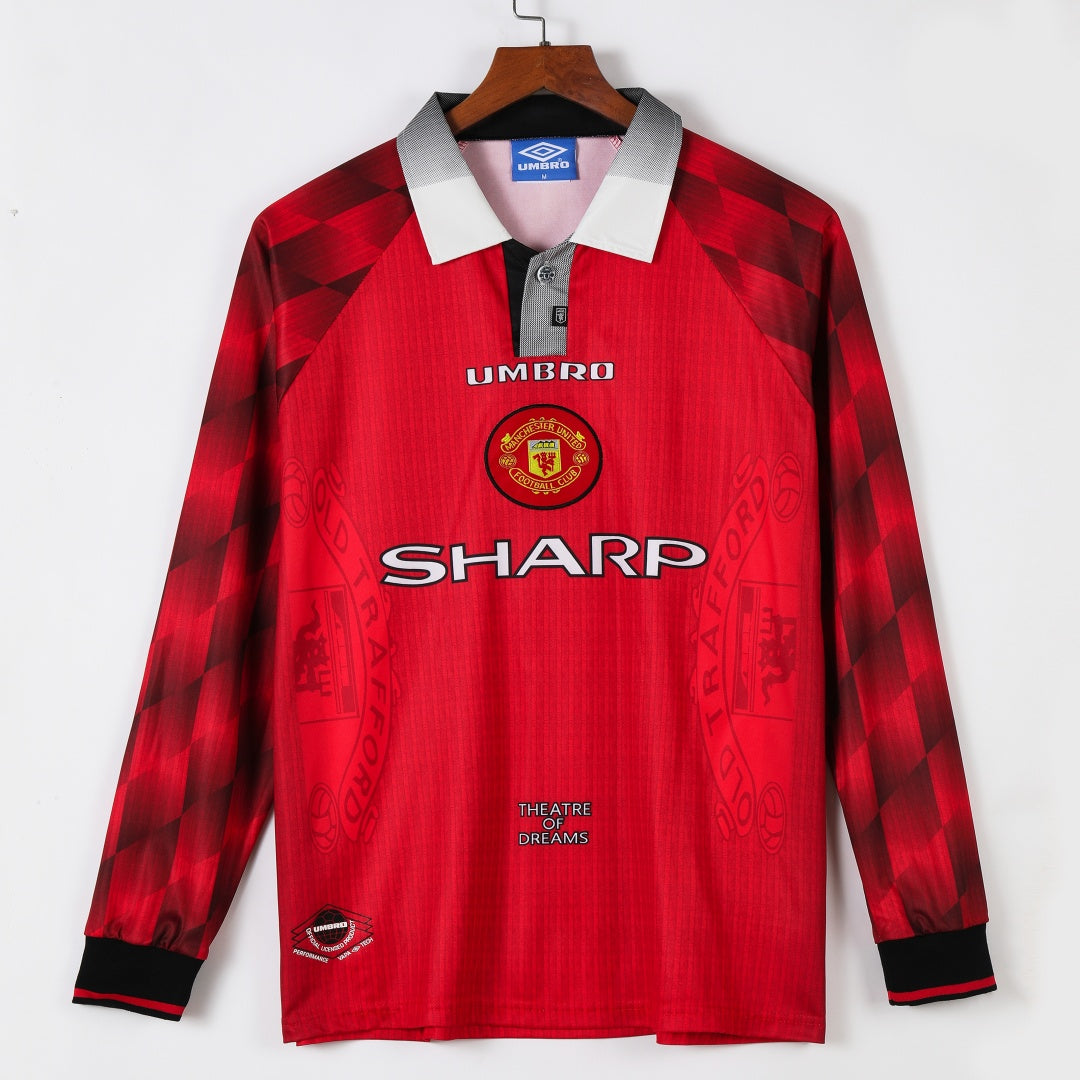 1996-1997 Manchester United Domicile maillot Retro Manches Longues