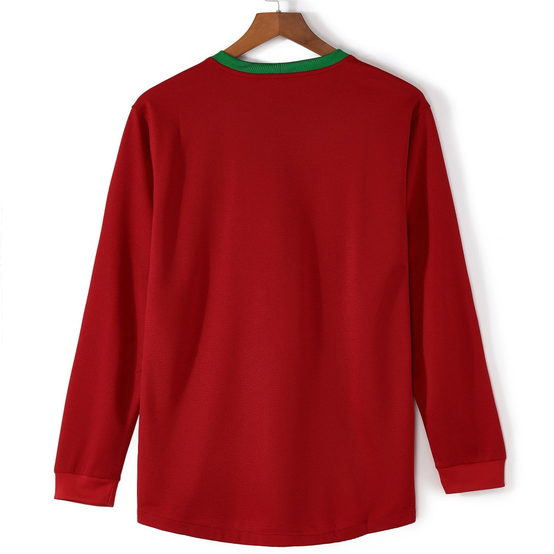 2012 Portugal Domicile maillot Retro Manches Longues