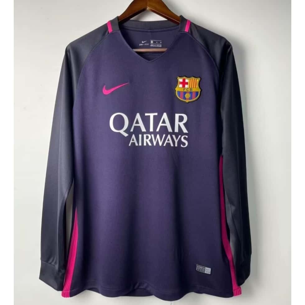 FC Barcelone maillot extérieur Rétro Manches Longues 2016 2017