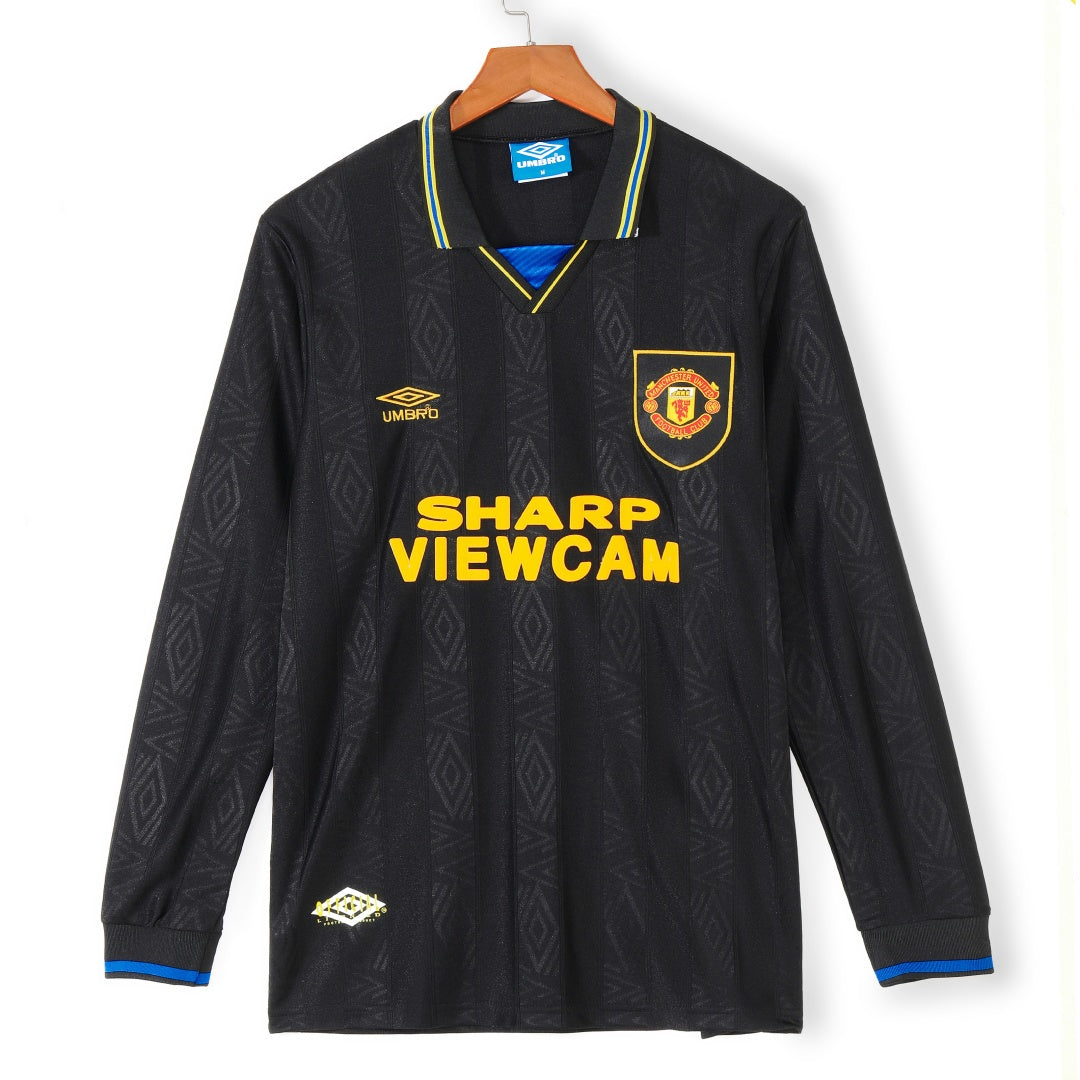 1993-1994 Manchester United Extérieur maillot Retro Manches Longues
