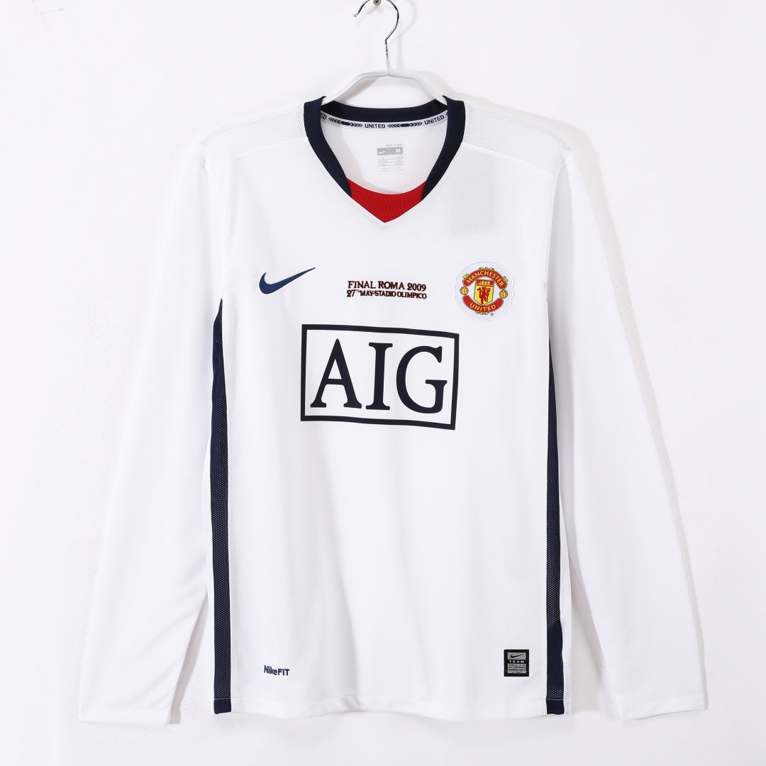 2008-2009 Manchester United Extérieur maillot Retro Manches Longues