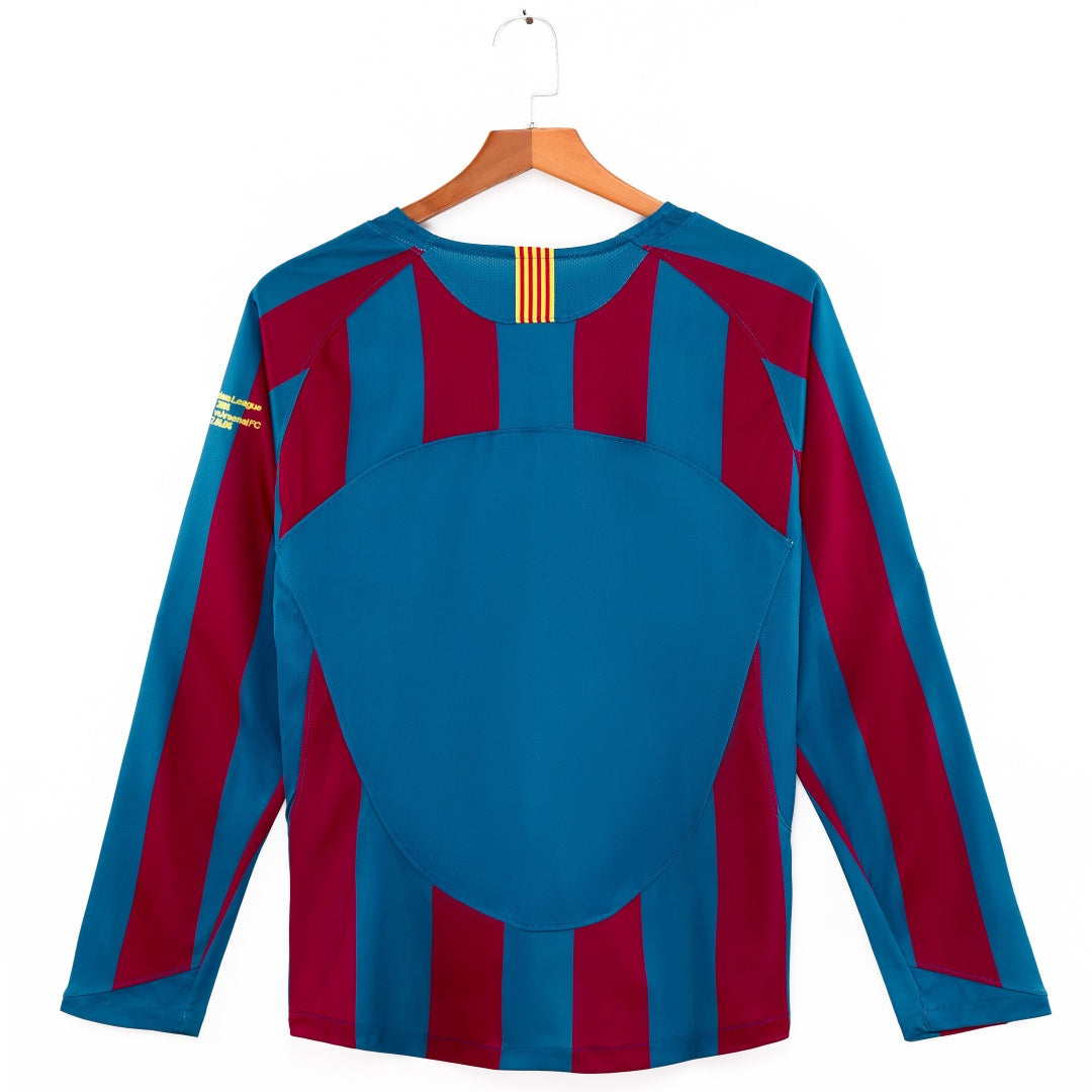 2005-2006 Maillot Barcelone Domicile Rétro  Manches Longues
