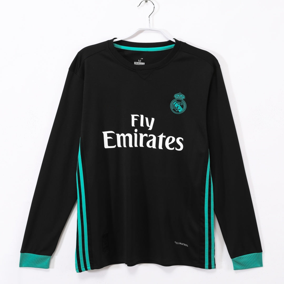 2017-2018 Maillot Retro Real Madrid Extérieur  Manches Longues