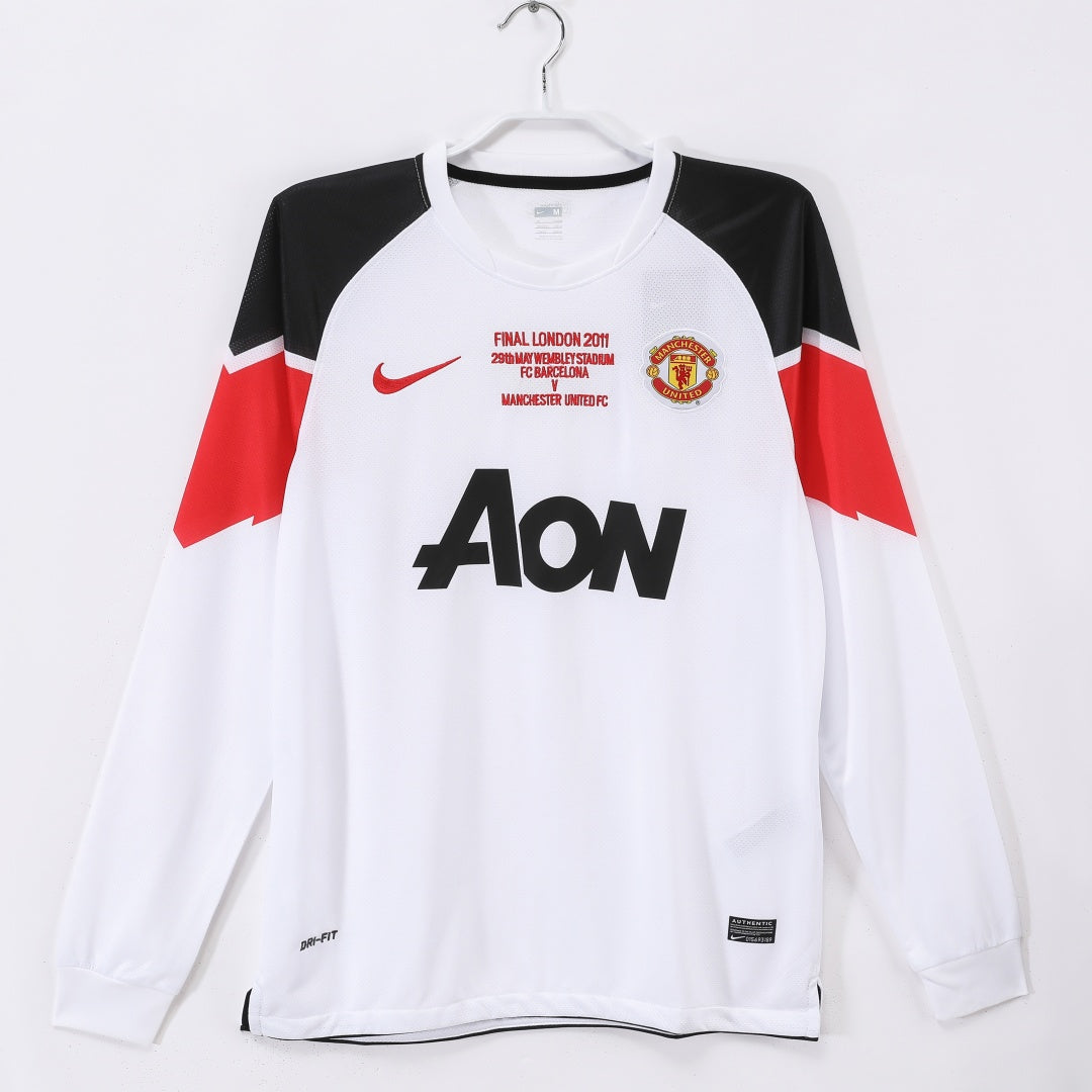 2010-2011 Manchester United Extérieur maillot Retro Manches Longues