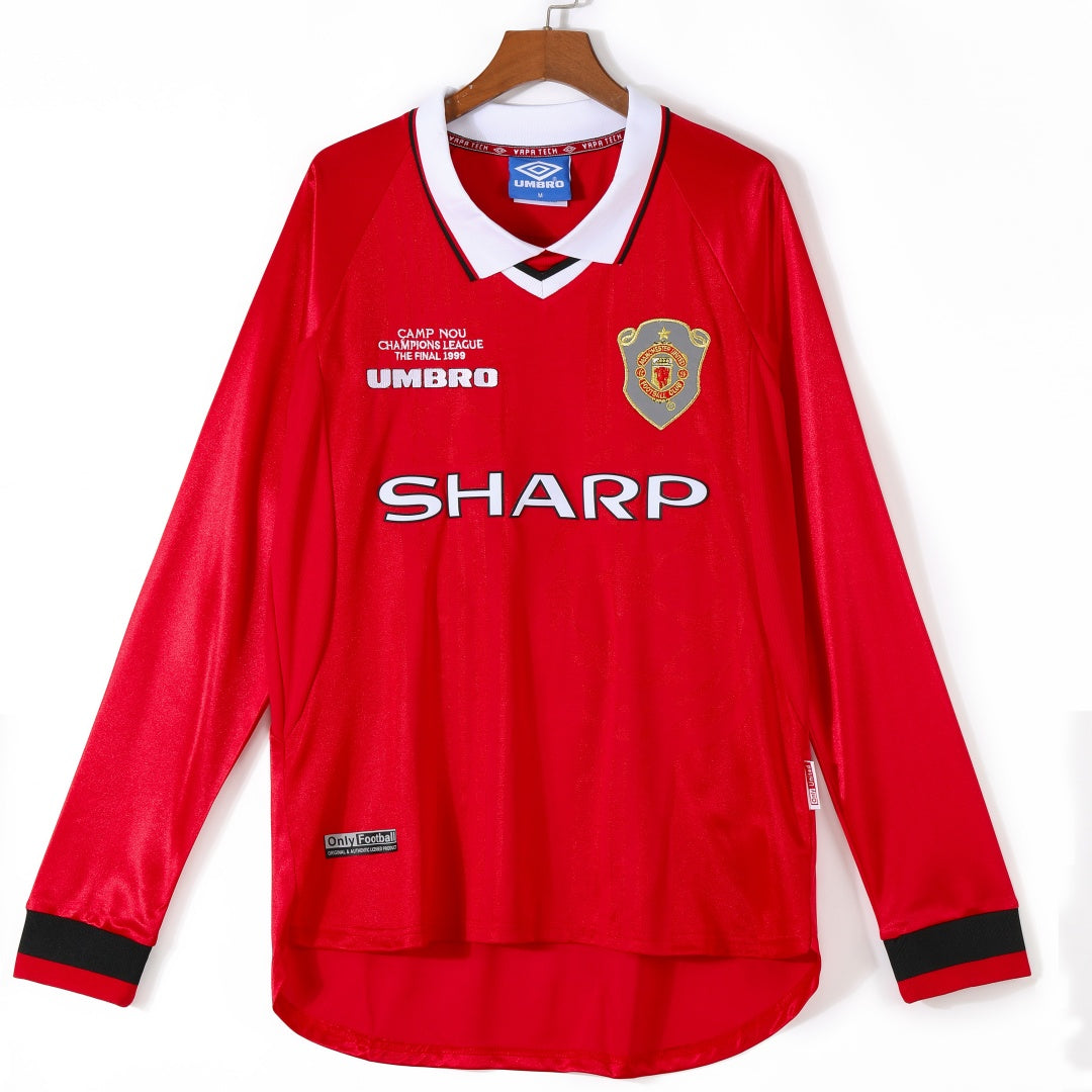 1999-2000 Manchester United Domicile maillot Retro Manches Longues