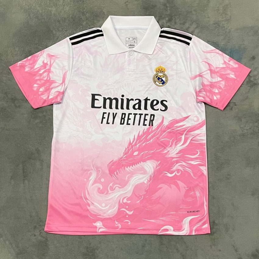 Maillot 25/26 Real Madrid Spécial style POLO rose dragon