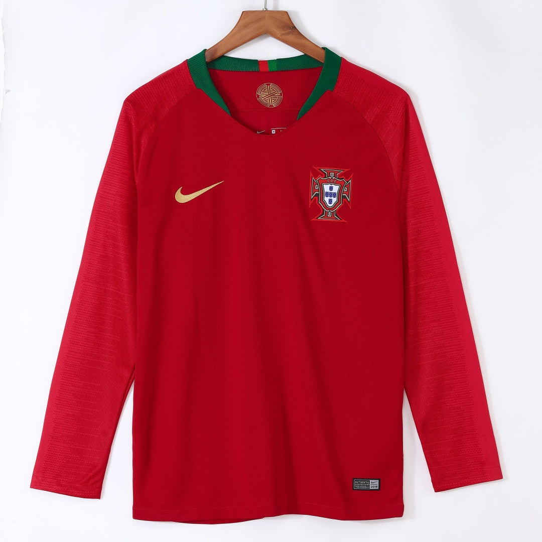2018 Portugal Domicile maillot Retro Manches Longues