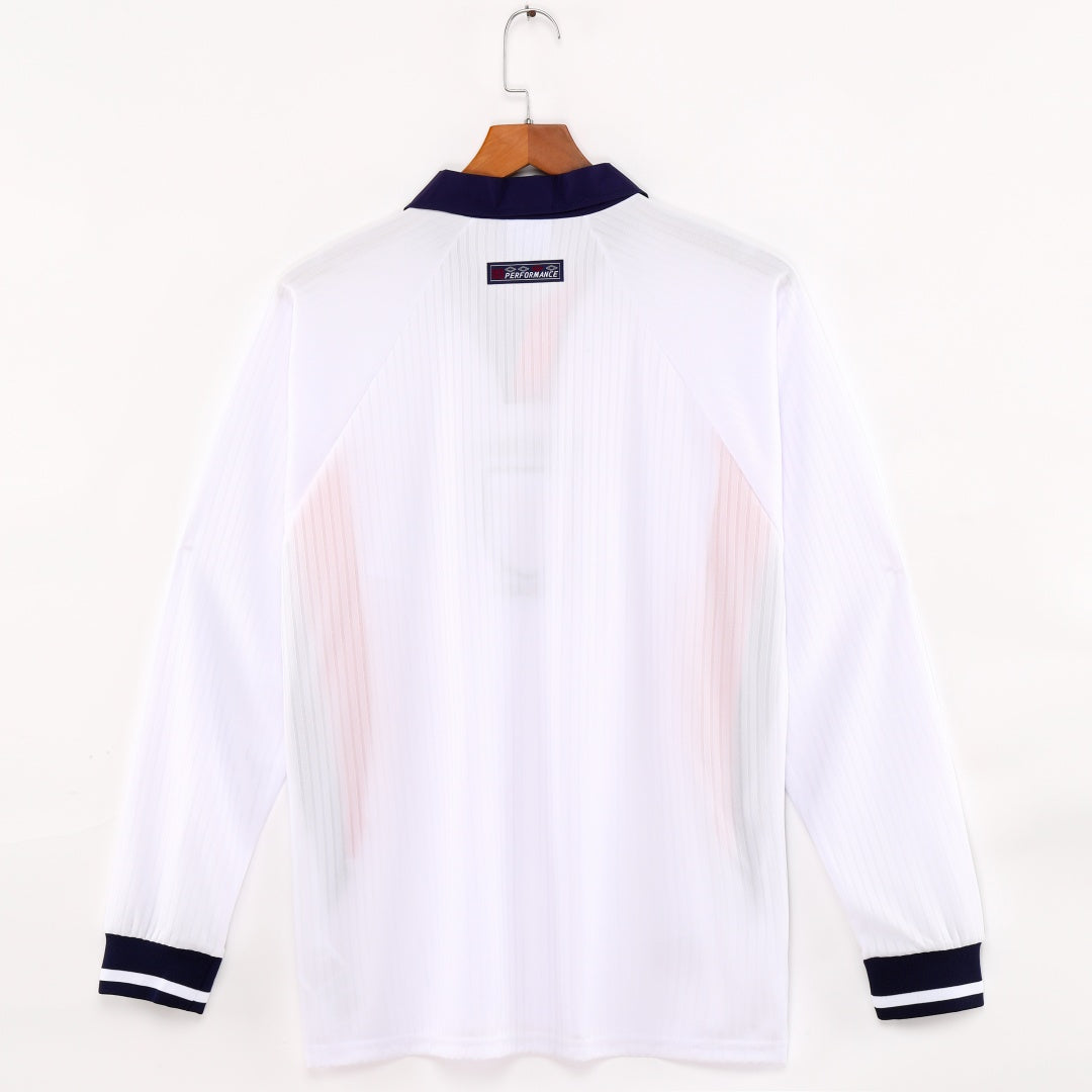 1998 Maillot  Angleterre Domicile Retro Manches Longues