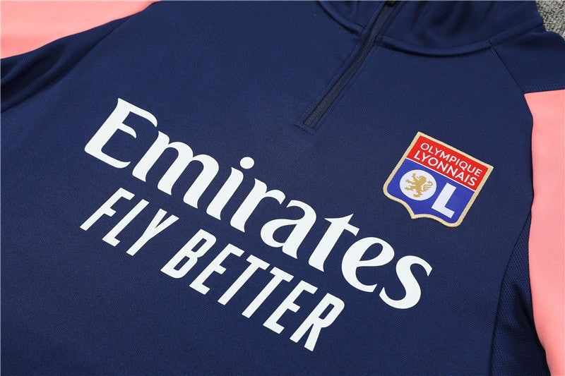 Ensemble Olympique de Lyon Bleu-Rose 2023 2024 - L'Univers du Maillot