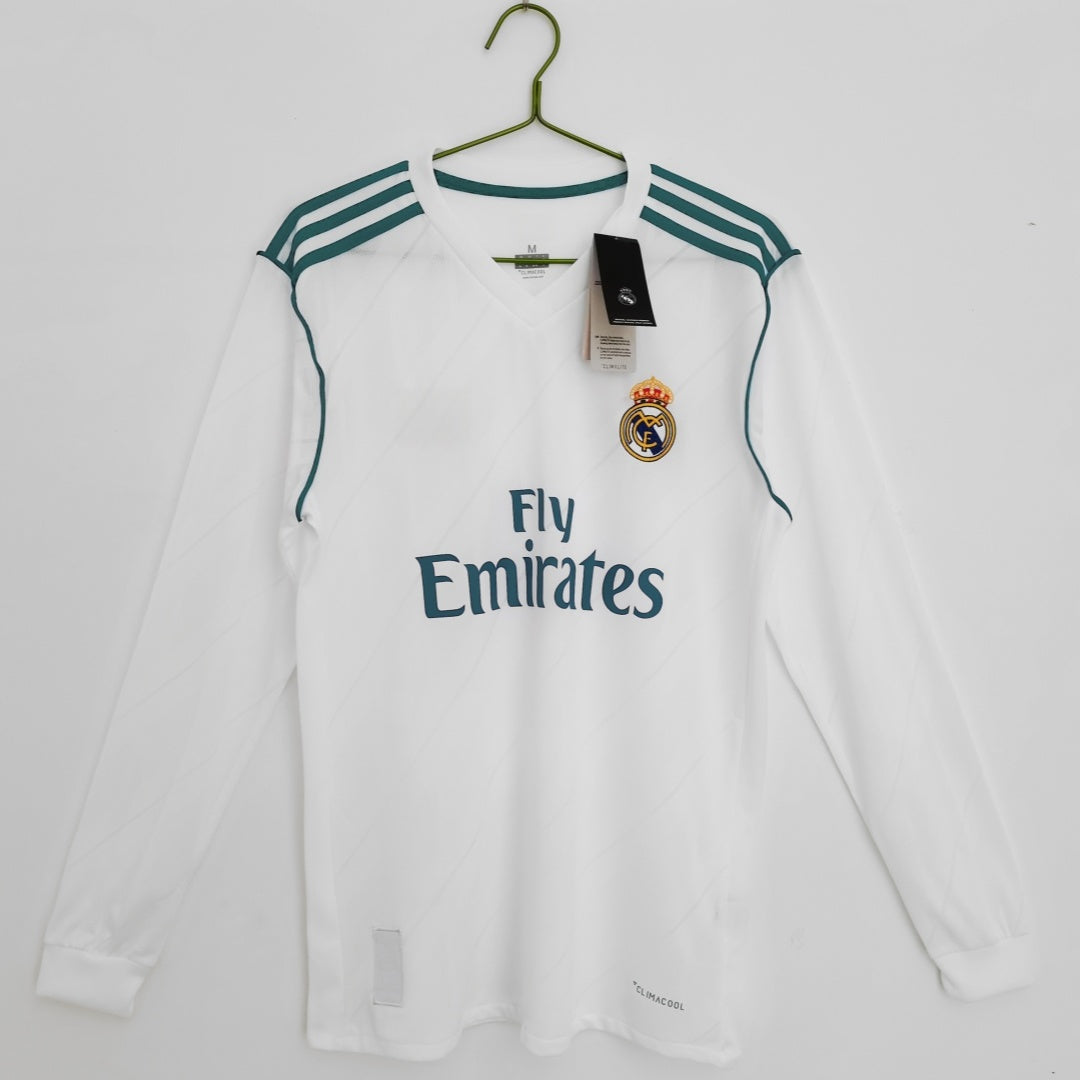 2017-2018 Maillot Retro Real Madrid Domicile  Manches Longues