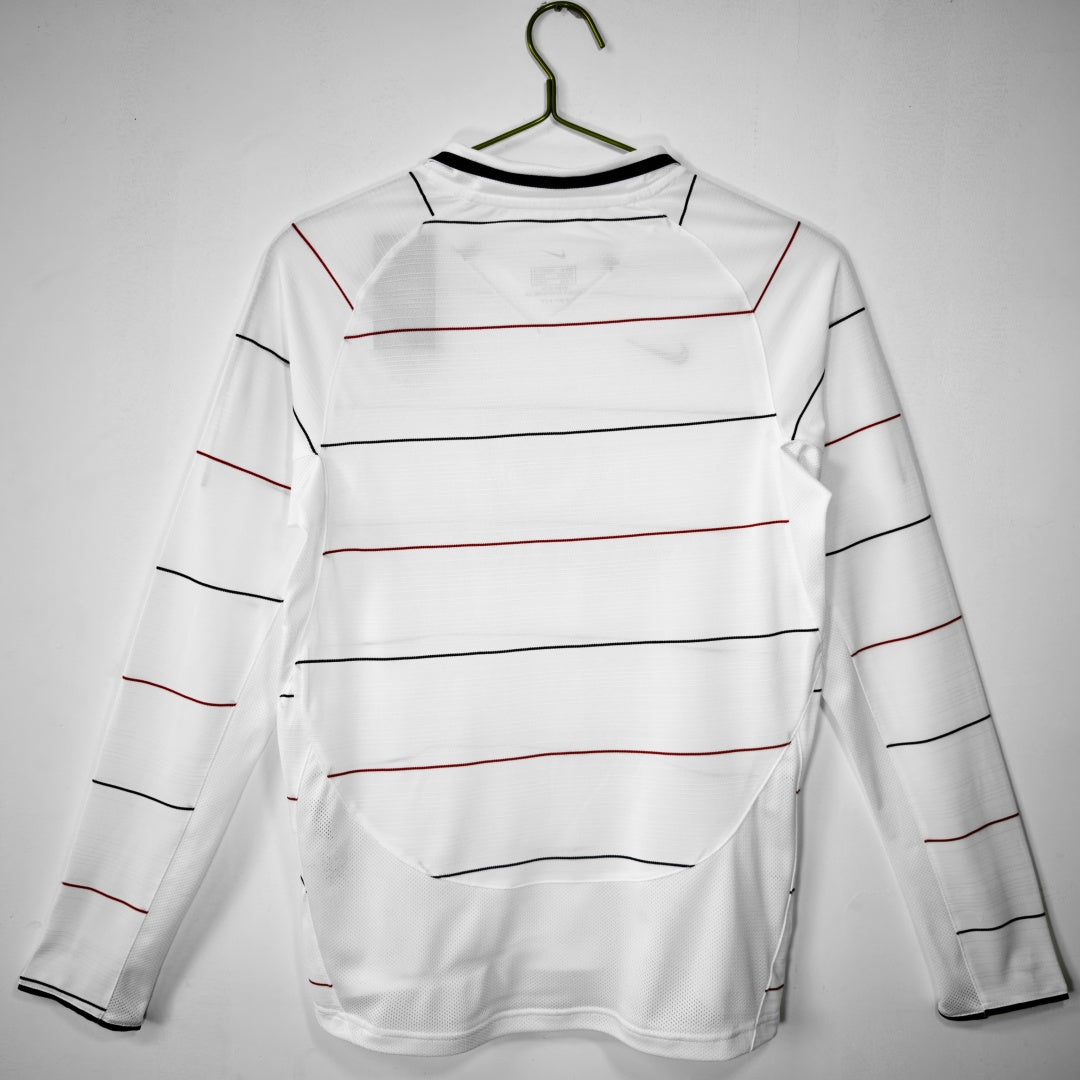 2003-2004 Manchester United Extérieur maillot Retro Manches Longues