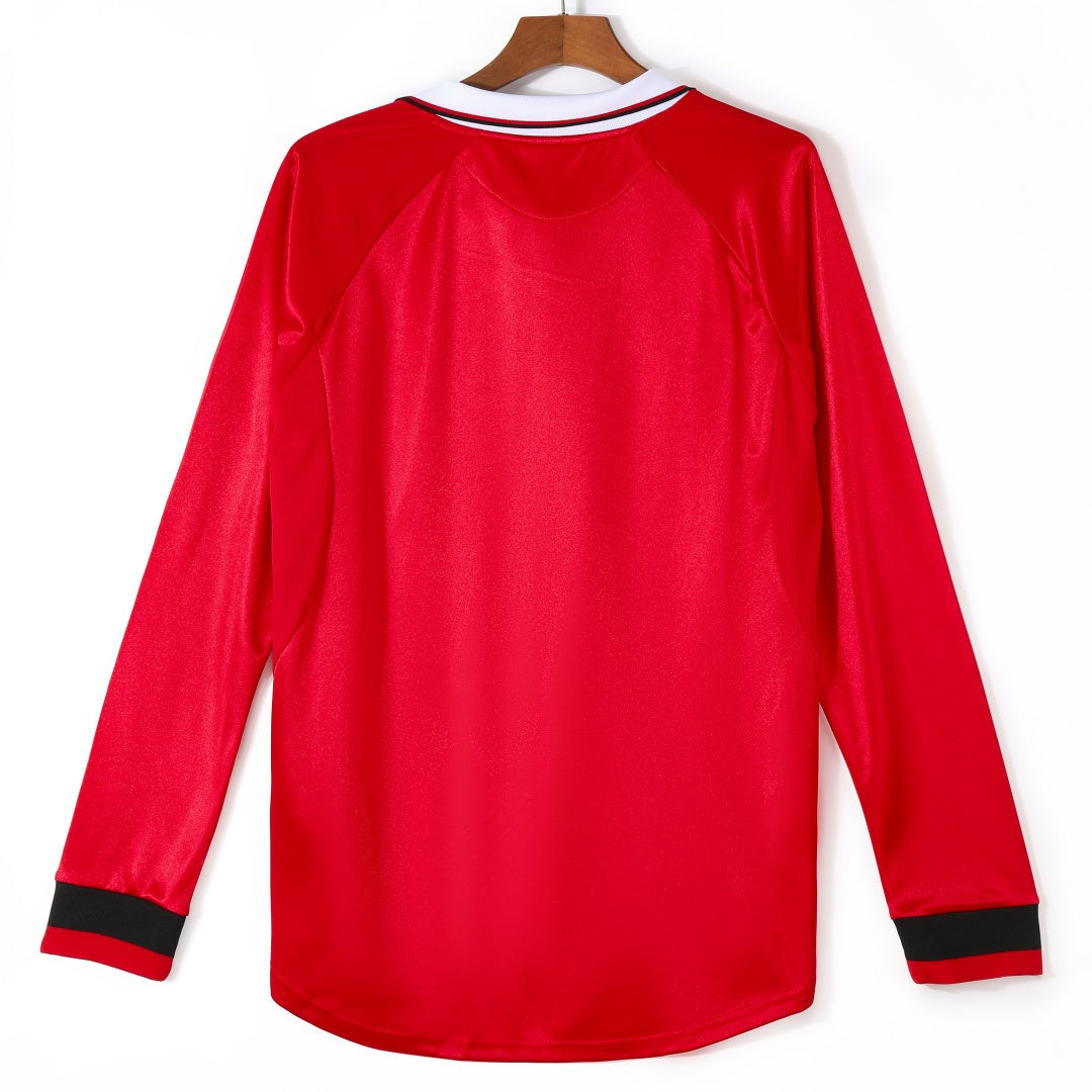 1999-2000 Manchester United Domicile maillot Retro Manches Longues