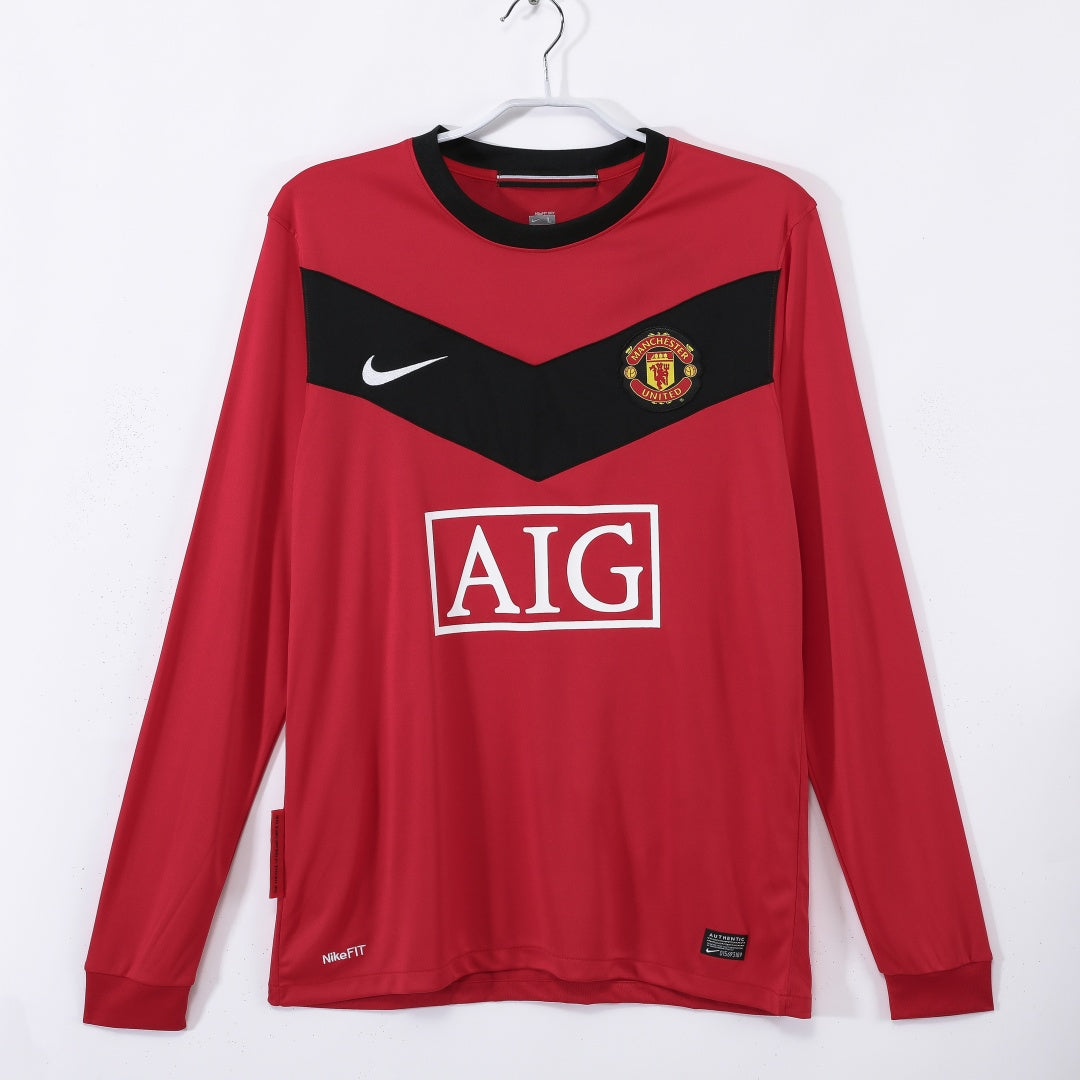 2010 Manchester United Domicile maillot Retro Manches Longues