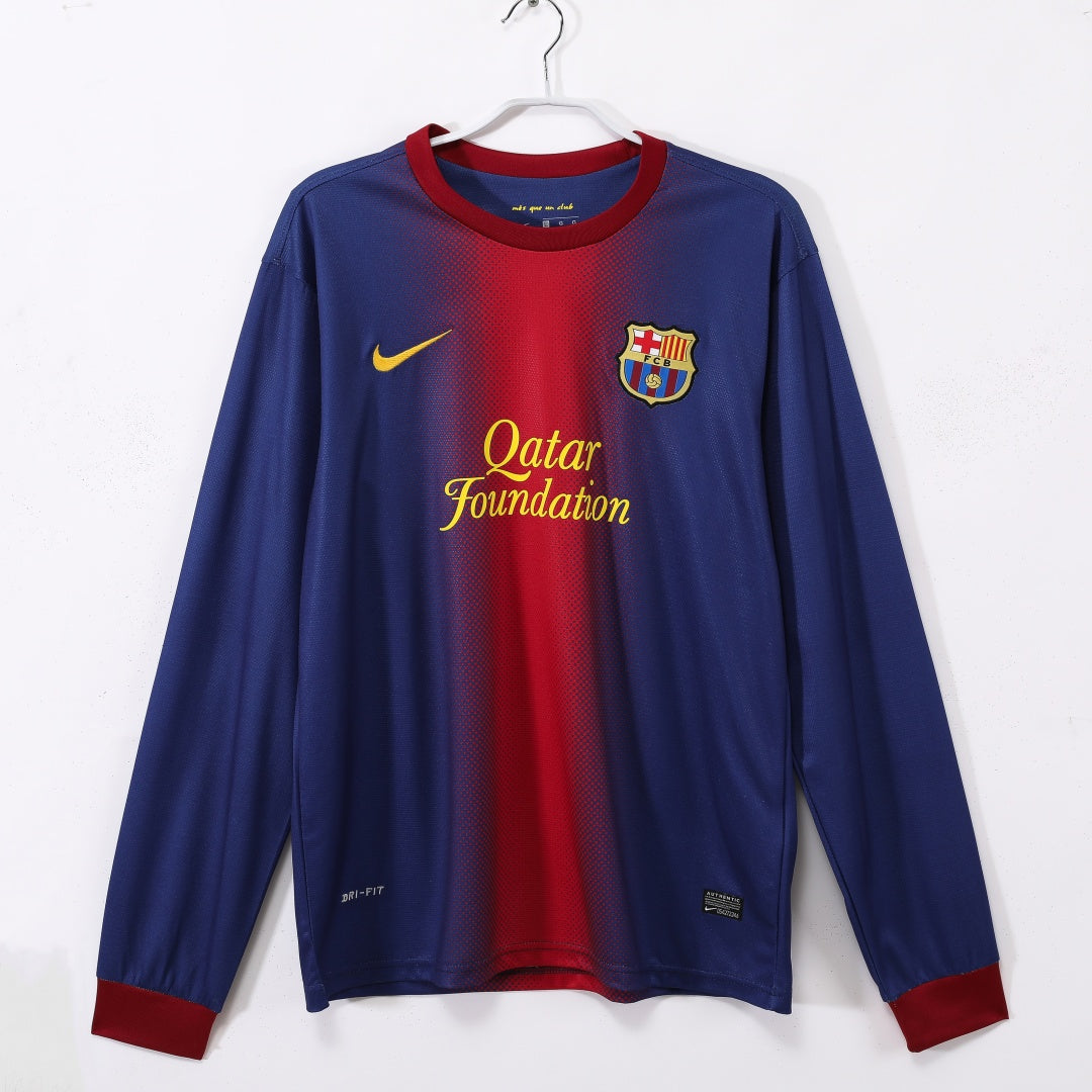 2012-2013 Maillot Barcelone Domicile Rétro  Manches Longues